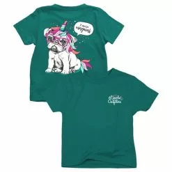Lincoln Outfitters Youth Girl's Unicorn Pug Short Sleeve T-Shirt - LOY-29 - T-Shirts