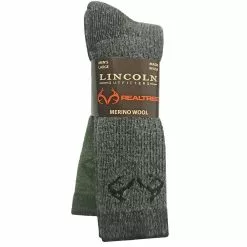 Lincoln Outfitters Men's Merino Wool Blend Boot Sock 2 Pack Black Large - RT/L2/822-BLK/GRN - Socks