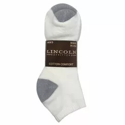 Lincoln Outfitters Men's Cotton No-Show Sock 3 Pack Large White - L3-950-W-L - Socks