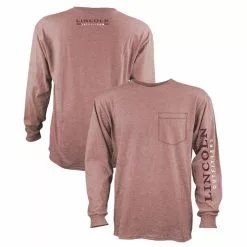 Lincoln Outfitters Men's Heavyweight Long Sleeve Pocket Graphic Tee Brick Dust - LOLSPK-01-BD - Long Sleeve Shirts