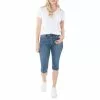 Lincoln Outfitters Women's Denim Pedal Pusher with No-Gap Waistband - SU6952MW - Capris