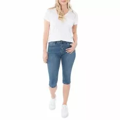 Lincoln Outfitters Women's Denim Pedal Pusher with No-Gap Waistband - SU6952MW - Capris