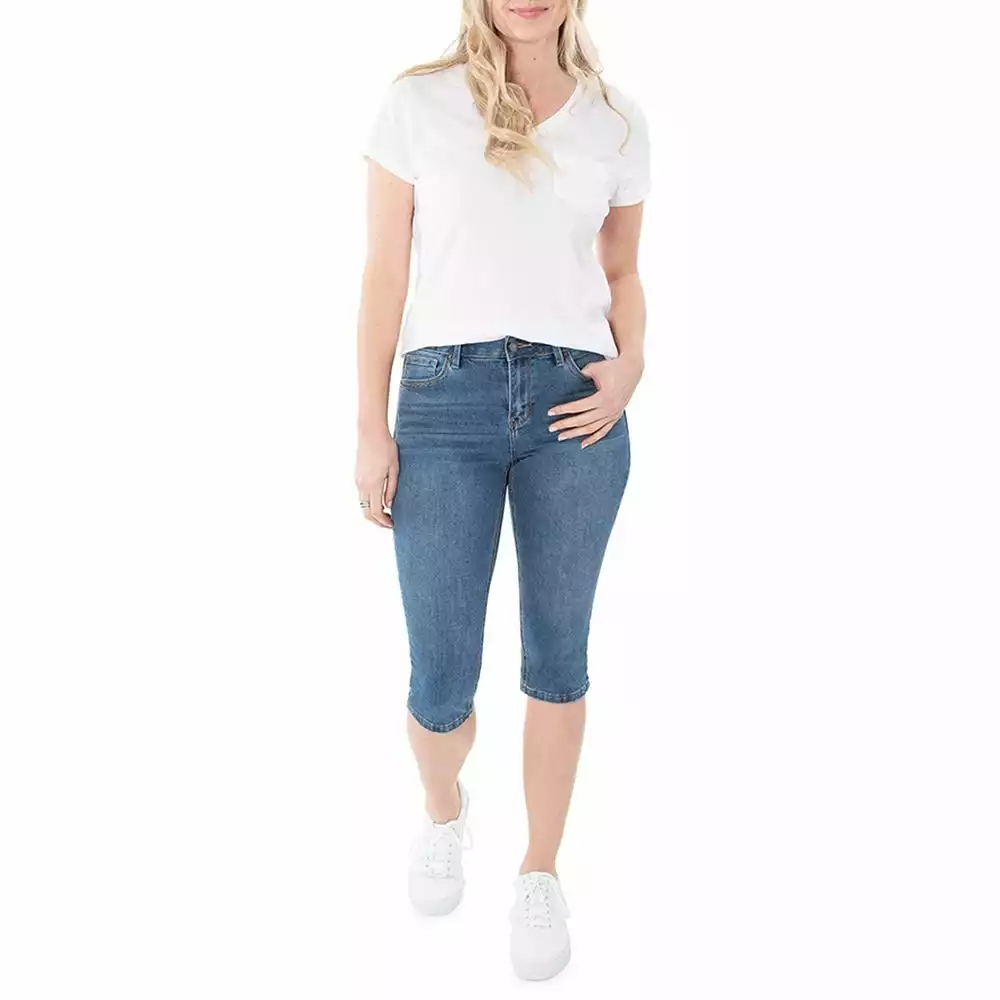 Lincoln Outfitters Women's Denim Pedal Pusher with No-Gap Waistband - SU6952MW - Capris 1 Lincoln Outfitters Women's Denim Pedal Pusher with No-Gap Waistband - SU6952MW - Capris