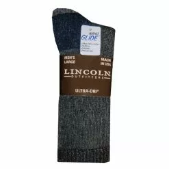 Lincoln Outfitters Men's Mid-Weight Crew Sock 2 Pack Black - L2/72466-BL-L - Socks