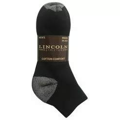 Lincoln Outfitters Men's Quarter Sock 3 Pack Black - L3/941-BL - Socks