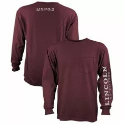 Lincoln Outfitters Men's Heavyweight Long Sleeve Pocket Graphic Tee Windsor Wine Dark Heather - LOLSPK-01-WWDH - Long Sleeve Shirts