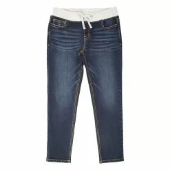 Lincoln Outfitters Girl's Straight Fit Pull-On Jean with Knit Waistband - LOG7271DW - Jeans