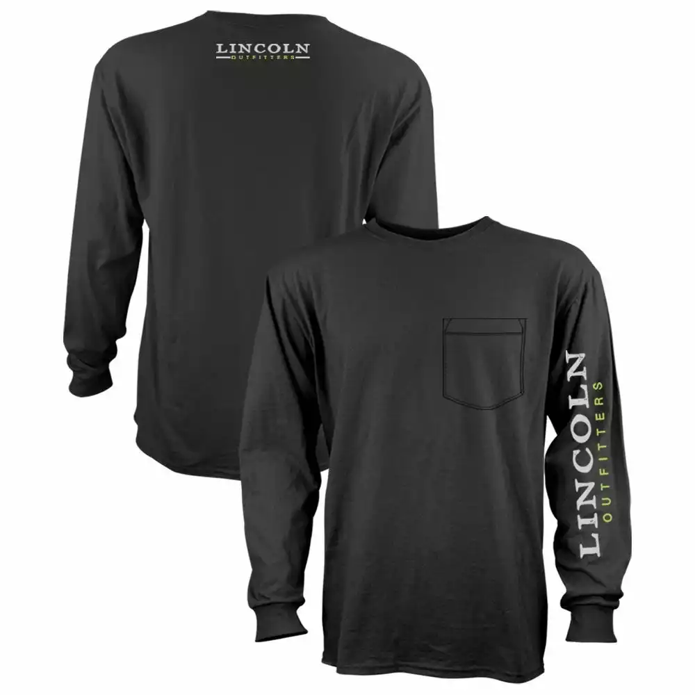 Lincoln Outfitters Men's Heavyweight Long Sleeve Pocket Graphic Tee Black - LOLSPK-01R - Long Sleeve Shirts 1 Lincoln Outfitters Men's Heavyweight Long Sleeve Pocket Graphic Tee Black - LOLSPK-01R - Long Sleeve Shirts