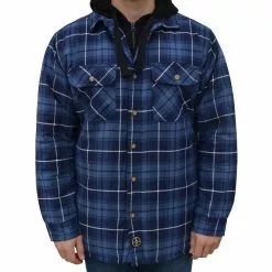 Lincoln Outfitters Men's Hooded Shirt Jacket Navy Blue - LOHJ-A0537 - Jackets