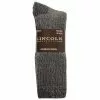 Lincoln Outfitters Men's Merino Wool Blend Sock 2 Pack Charcoal - L2/8791-CHAR - Socks