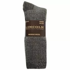 Lincoln Outfitters Men's Merino Wool Blend Sock 2 Pack Charcoal - L2/8791-CHAR - Socks