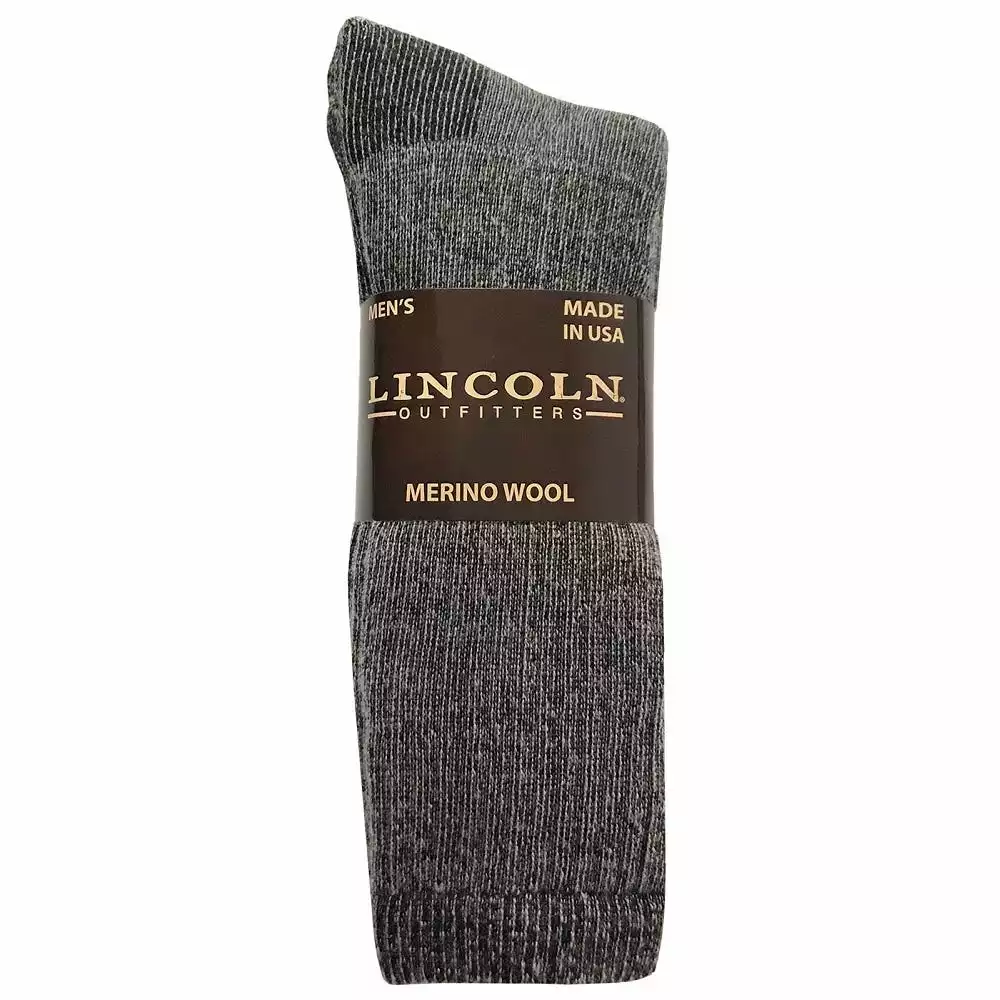 Lincoln Outfitters Men's Merino Wool Blend Sock 2 Pack Charcoal - L2/8791-CHAR - Socks 1 Lincoln Outfitters Men's Merino Wool Blend Sock 2 Pack Charcoal - L2/8791-CHAR - Socks