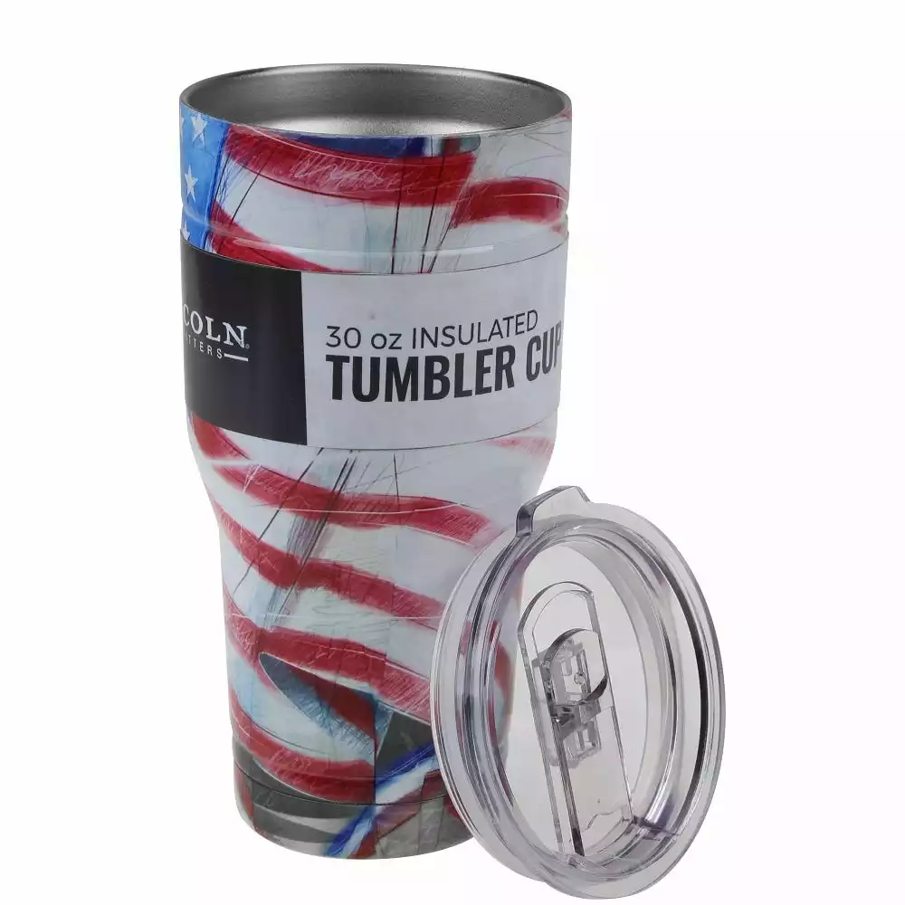 Lincoln Outfitters 30 Oz Stainless Tumbler USA Flag 88-086-0204 - Tumblers 3 Lincoln Outfitters 30 Oz Stainless Tumbler USA Flag 88-086-0204 - Tumblers - Image 3