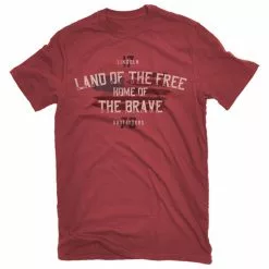 Lincoln Outfitters Men's Short Sleeve Land of the Free T-Shirt Brick Red - LO-151 - T-Shirts