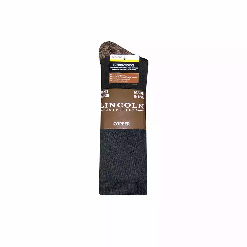 Lincoln Outfitters Men's Cupron Copper Ultra-Dri Crew Sock Black - L72305-BL - Socks 1 Lincoln Outfitters Men's Cupron Copper Ultra-Dri Crew Sock Black - L72305-BL - Socks