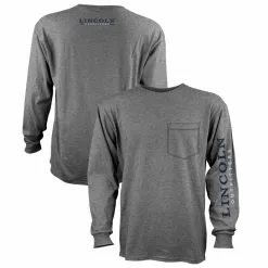 Lincoln Outfitters Men's Heavyweight Long Sleeve Pocket Graphic Tee Graphite Heather - LOLSPK-01GH - Long Sleeve Shirts