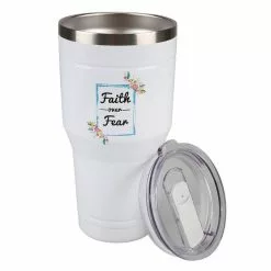 Lincoln Outfitters "Faith Over Fear" 30 oz. Religious Tumbler, White - 89-643-0204 - Tumblers -Cheap Lincoln Outfitters Store 617b295e2cee532deb8ea221af56024819eb3f64 32631066 3