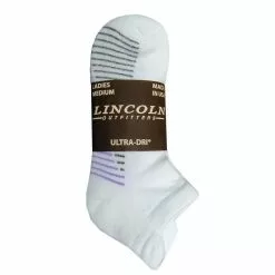Lincoln Outfitters Women's Ultra-Dri No-Show Sock 3 Pack White - L3/72036-W - Socks Women's
