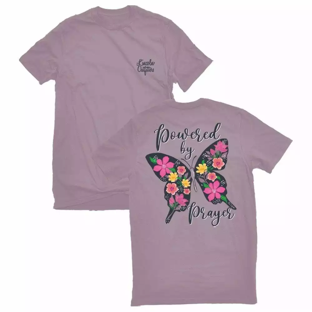 Lincoln Outfitters Ladies Powered By Prayer Short Sleeve T-Shirt - LO-L207 - T-Shirts 1 Lincoln Outfitters Ladies Powered By Prayer Short Sleeve T-Shirt - LO-L207 - T-Shirts