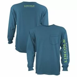 Lincoln Outfitters Men's Heavyweight Long Sleeve Pocket Graphic Tee Bluesteel - LOLSPK-01-BS - Long Sleeve Shirts