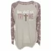 Lincoln Outfitters Ladies Long Sleeve Thou Shalt Not Try Me Zephyr Camo T-Shirt - LO-LFR-09 - Long Sleeve Shirts Women's