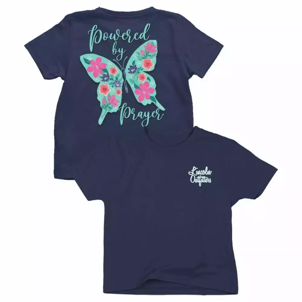 Lincoln Outfitters Youth Girl's Powered By Prayer Short Sleeve T-Shirt - LOY-23 - T-Shirts 1 Lincoln Outfitters Youth Girl's Powered By Prayer Short Sleeve T-Shirt - LOY-23 - T-Shirts