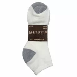 Lincoln Outfitters Men's Cotton No-Show Sock 3 Pack X-Large White - L3-950-W-XL - Socks