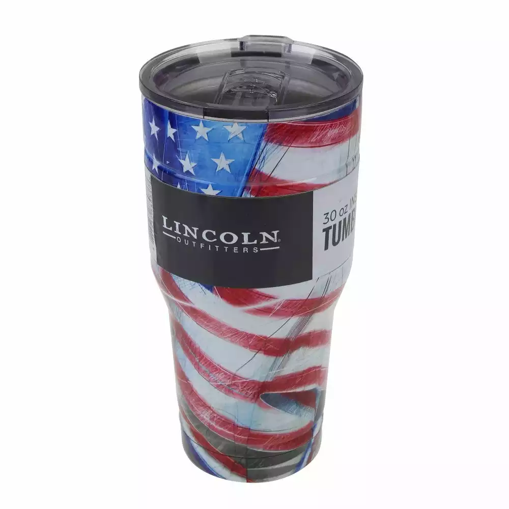 Lincoln Outfitters 30 Oz Stainless Tumbler USA Flag 88-086-0204 - Tumblers 2 Lincoln Outfitters 30 Oz Stainless Tumbler USA Flag 88-086-0204 - Tumblers - Image 2