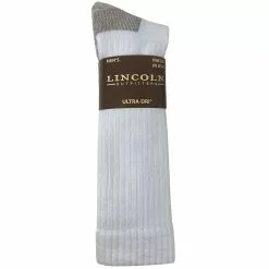 Lincoln Outfitters Men's Ultra-Dri Boot Sock 2 Pack White - L2/72299-W - Socks