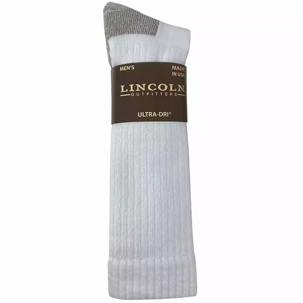 Lincoln Outfitters Men's Ultra-Dri Boot Sock 2 Pack White - L2/72299-W - Socks 1 Lincoln Outfitters Men's Ultra-Dri Boot Sock 2 Pack White - L2/72299-W - Socks