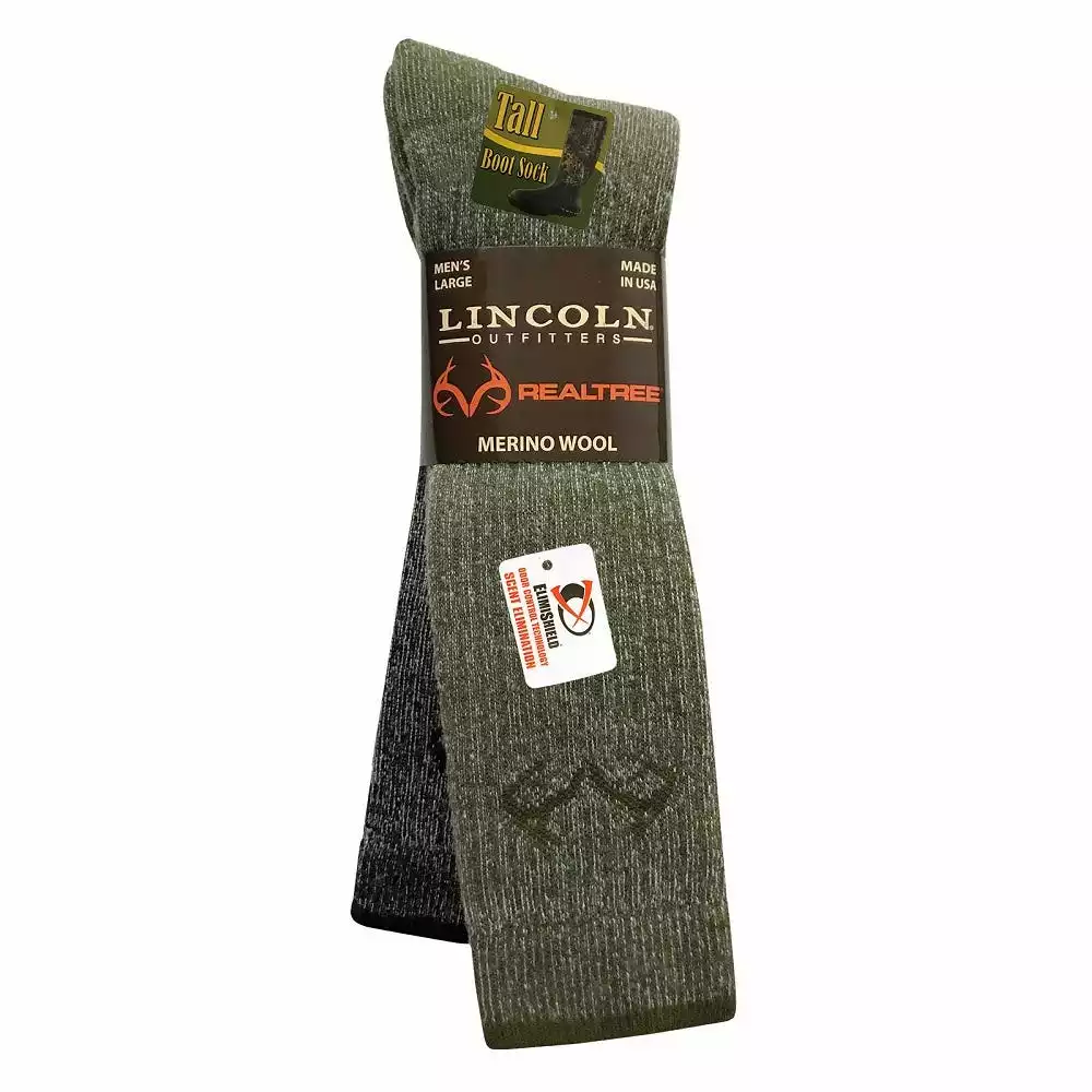 Lincoln Outfitters Men's Elimishield Merino Wool Blend Boot Sock 2 Pack Green - RT/L22002-GRN - Socks 1 Lincoln Outfitters Men's Elimishield Merino Wool Blend Boot Sock 2 Pack Green - RT/L22002-GRN - Socks