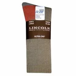 Lincoln Outfitters Men's Mid-Weight Crew Sock 2 Pack Taupe - L2/72466-T-L - Socks