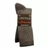 Lincoln Outfitters Men's Merino Wool Boot Sock 2 Pack Brown - RT/L2/9743-BRN - Socks