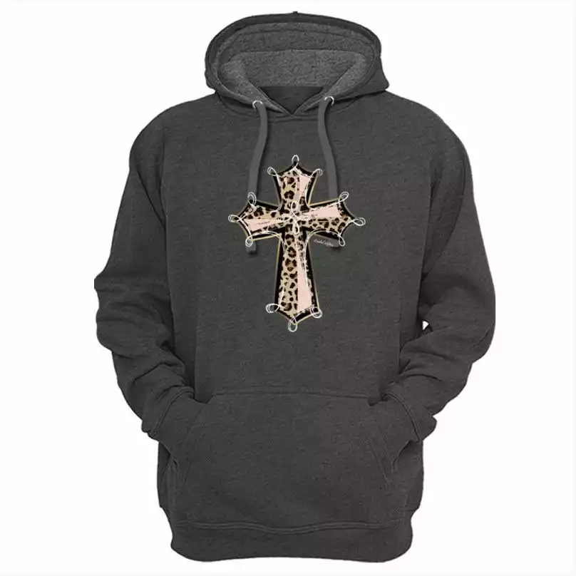 Lincoln Outfitters Cross Design Ladie's Long Sleeve Hoodie, Charcoal Heather - LO-LH27 - Hooded Sweatshirts Women's 1 Lincoln Outfitters Cross Design Ladie's Long Sleeve Hoodie, Charcoal Heather - LO-LH27 - Hooded Sweatshirts Women's