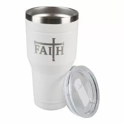 Lincoln Outfitters "Faith" 30 oz. Religious Tumbler, White - 89-646-0204 - Tumblers -Cheap Lincoln Outfitters Store 9951a2da24d1040339aee06052c63ce9917bc7dc 32631069 3