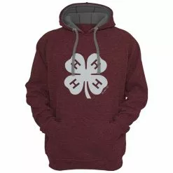 Lincoln Outfitters 4-H Filled Clover Men's Long Sleeve Fleece Hoodie - 4HH-03-MAR - Hooded Sweatshirts