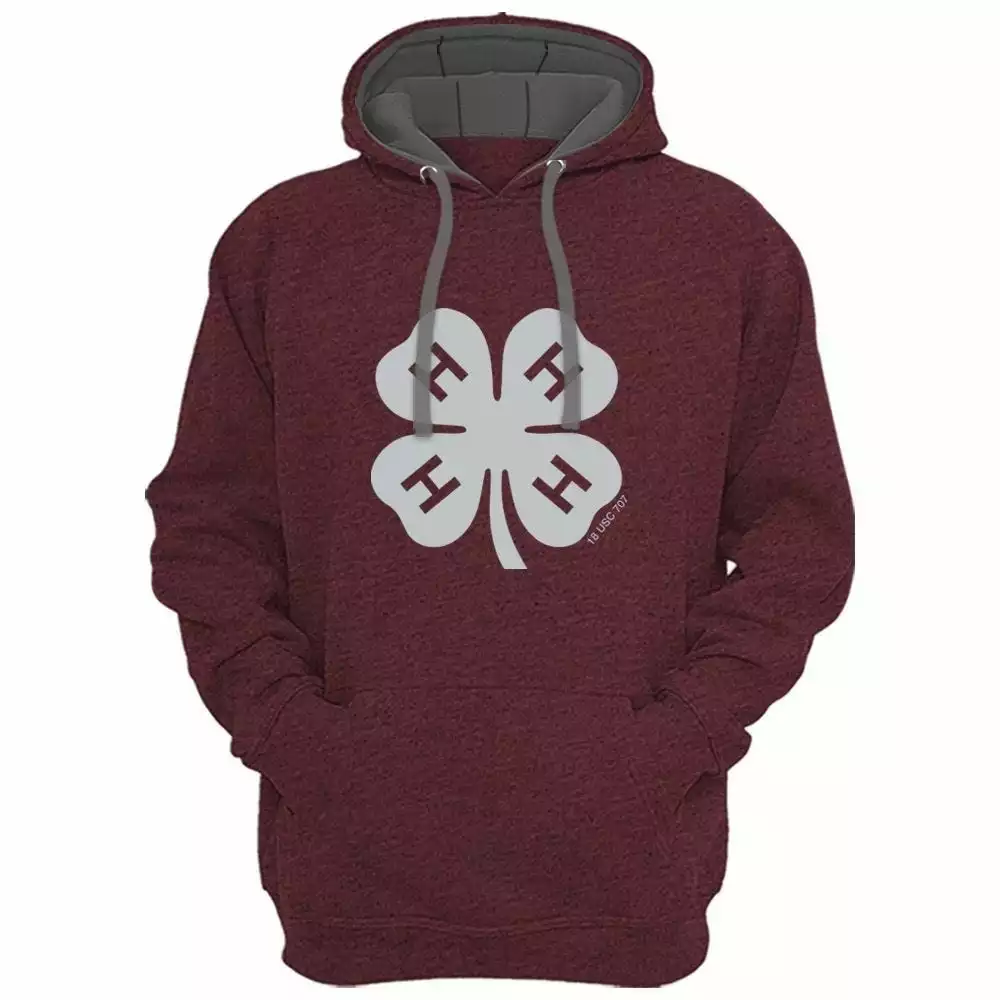 Lincoln Outfitters 4-H Filled Clover Men's Long Sleeve Fleece Hoodie - 4HH-03-MAR - Hooded Sweatshirts 1 Lincoln Outfitters 4-H Filled Clover Men's Long Sleeve Fleece Hoodie - 4HH-03-MAR - Hooded Sweatshirts