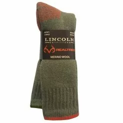 Lincoln Outfitters Merino Wool Blend Boot Sock 2 Pack Brown Large - RT/L2/72339-ASST-L - Socks