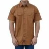 Lincoln Outfitters Men's Short Sleeve Flex-Twill Workshirt Brown - LOWS-E0218-242 - T-Shirts