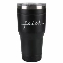 Lincoln Outfitters "Faith" 30 oz. Religious Tumbler, Black - 89-632-0204 - Tumblers