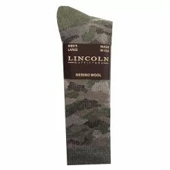 Lincoln Outfitters Men's Camo Merino Wool Sock Green - L9063-CGR - Socks