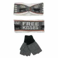 Lincoln Outfitters Women's Warm Hearted Headband and Glove Set Burgundy - P11710-BUR - Winter Headband and Glove Set