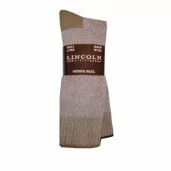 Lincoln Outfitters Men's Merino Wool Blend Marl Boot Sock 2 Pack - Tan / Size Large L2/72516-COY-L - Socks