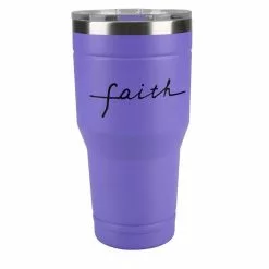Lincoln Outfitters "Faith" 30 oz. Religious Tumbler, Purple - 89-640-0204 - Tumblers