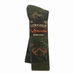 Lincoln Outfitters Men's Camo Merino Wool Blend Sock 2 Pack Camo Green Large - RT/L2/772-822C-CGR - Socks