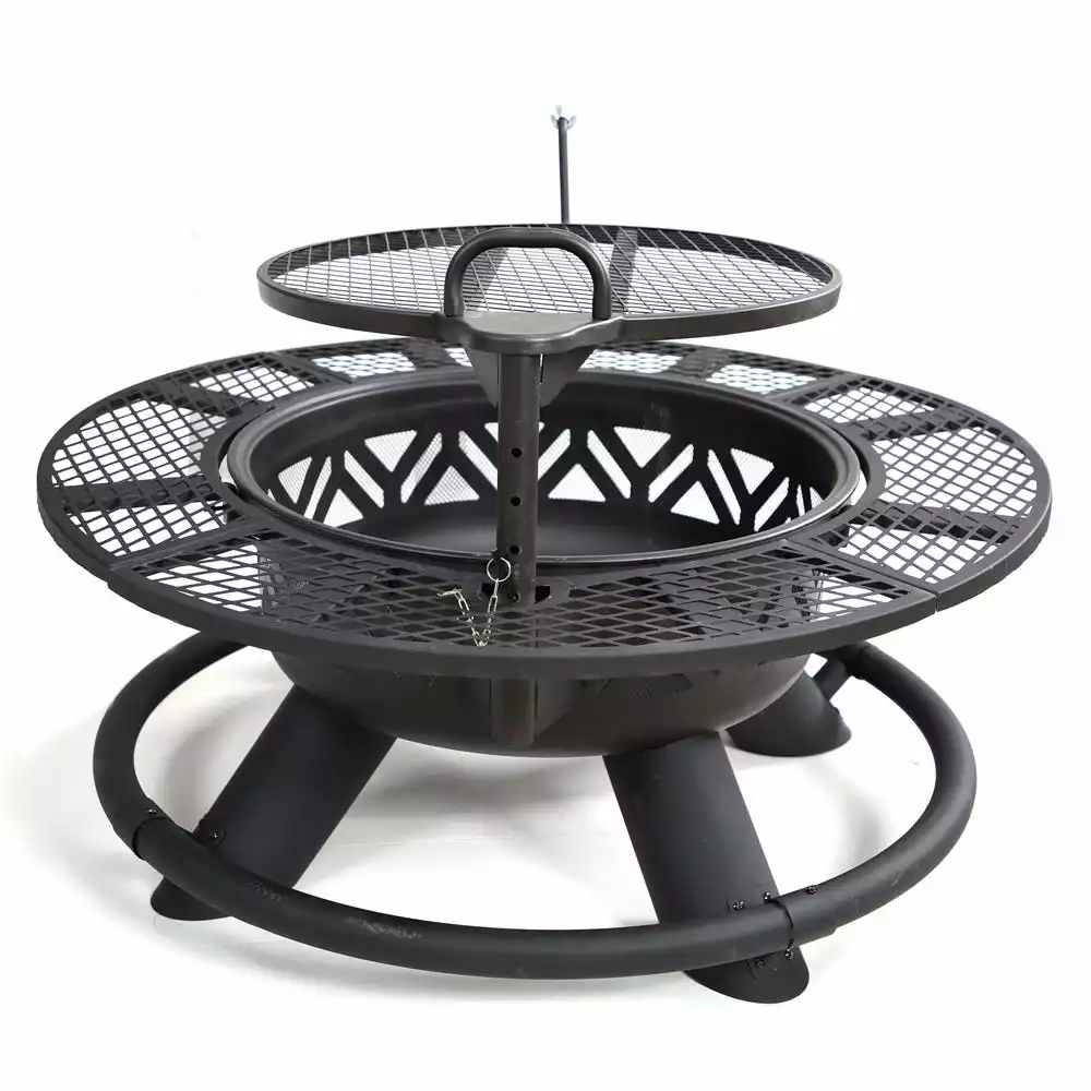 Lincoln Outfitters Steel Fire Pit with BBQ Grate - 90-165-0204 - Fire Pits & Heaters 3 Lincoln Outfitters Steel Fire Pit with BBQ Grate - 90-165-0204 - Fire Pits & Heaters - Image 3