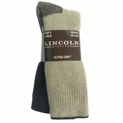 Lincoln Outfitters Men's Heavy Crew Sock 2 Pack Khaki - L2/72443-K - Socks