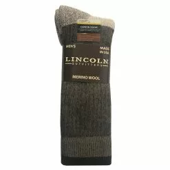 Lincoln Outfitters Men's Cupron Anti-Microbial Merino Wool Boot Sock Brown - RT/LO793-BRN - Socks