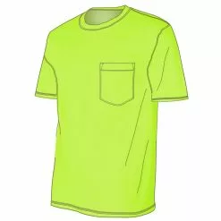 Lincoln Outfitters Men's Heavyweight Relaxed Fit Short Sleeve Pocket Tee Safety Green - LOPK-01R-SFG - Pocket T-Shirt