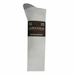 Lincoln Outfitters Men's Cotton Crew Sock 3 Pack - White / Size Large L3/907-W-L - Socks